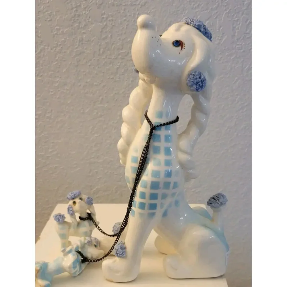 Vtg. 50s Kreiss & Company Poodle w/Puppies on Chain Leash Made in Japan - Picture 8 of 16
